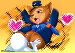  &lt;3 anthro breasts brown_fur butt butt_grab cat clothing cunnilingus damn_lasso_tool drooling duo feline female fur hand_on_butt legwear mammal oral pamela_bondani patrol_03 police pussy pussy_juice saliva sex spread_legs spreading stockings tongue tongue_out uniform vaginal vono 