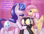  2016 blue_eyes blush clothing corset cutie_mark daf dialogue dock duo equine eyewear female feral fluttershy_(mlp) friendship_is_magic fur garter_belt garter_straps glasses hair horn legwear lingerie magic mammal my_little_pony panties pegasus pink_hair rarity_(mlp) stockings teeth tongue transformation underwear unicorn white_fur wings yellow_fur 