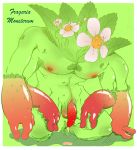  creepy dogfu dripping flora_fauna flower fragaria_monsterum half-erect hi_res humanoid male monster muscular nipples not_furry nude penis plant solo 