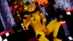 2018 3d_(artwork) animatronic anthro balls bear biceps digital_media_(artwork) five_nights_at_freddy&#039;s glowing glowing_eyes golden_freddy_(fnaf) hat looking_at_viewer machine male malicekira mammal microphone muscular muscular_male nude open_mouth penis robot smile solo video_games 