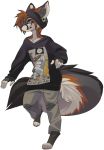  2018 alpha_channel anthro black_nose brown_hair canine clothed clothing digital_media_(artwork) ear_piercing hair male mammal phation piercing simple_background solo transparent_background 