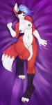  2018 alex(nbp) anthro bed bed_sheet bedding bedroom_eyes breasts canine digital_media_(artwork) female fox half-closed_eyes hi_res holding_sheets looking_at_viewer lying mammal nightmarebearpuff nipples nude on_back pussy seductive signature smile solo thick_thighs voluptuous wide_hips 