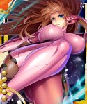  00s 1girl aoi_nagisa_(metalder) ass blue_eyes bodysuit bouncing_breasts breasts brown_hair card_(medium) erect_nipples female full_body high_heels hime_cut huge_ass impossible_clothes kicking koukawa_asuka lilith-soft long_hair looking_at_viewer no_bra shiny_skin skin_tight smile taimanin_(series) taimanin_asagi taimanin_asagi_battle_arena taimanin_asagi_battle_arena_all_card_gallery thighhighs very_long_hair 