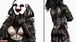  3d_(artwork) animatronic anthro bexstinsfm butt clothed clothing crossgender digital_media_(artwork) female five_nights_at_freddy&#039;s five_nights_at_freddy&#039;s_2 footwear gloves hair humanoid jacket leather leather_gloves leather_jacket legwear looking_at_viewer machine mammal marionette_(fnaf) pose puppet robot simple_background smile solo source_filmmaker standing video_games 