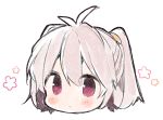  angel_chromosome_xx antenna_hair blush chibi closed_mouth face grey_hair ikeuchi_tanuma looking_at_viewer neon_genesis_evangelion portrait red_eyes simple_background solo tabris tabris-xx twintails white_background 