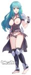  &lt;3 1girl areolae black_thong blue_eyes breasts collarbone corruption cupless_clothes eirika eirika_(fire_emblem) fire_emblem fire_emblem:_seima_no_kouseki green_hair hypnosis intelligent_systems lingerie nintendo nipples ondine thighs thong 
