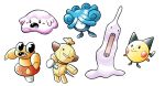  betobaby blush_stickers claedalus commentary creature english_commentary full_body highres monja nail no_humans norowara open_mouth para_(pokemon) pichu_(beta) pokemon pokemon_(creature) pokemon_gsc_beta simple_background standing sugimori_ken_(style) tooth white_background 
