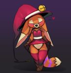  &lt;3 babs bell blush bottomless canine clothed clothing eyes_closed female fox fur hat mammal mangobird orange_fur pussy solo 