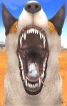  2018 alphaschakal ambiguous_gender ambiguous_prey black_fur black_lips canine detailed_background digital_media_(artwork) duo fangs feral front_view fur gaping_mouth jackal male male_pred mammal mouse mouth_shot open_mouth pink_tongue rodent saliva savanna shadow_pup23 throat tongue vore white_fur yellow_fur 