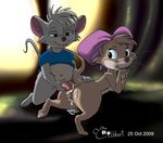  2009 after_sex anthro blue_eyes bottomless bow clothed clothing cub cum duo female gilbhart half-dressed incest male mammal martin_brisby mouse navel rodent secret_of_nimh shirt teresa_brisby the_secret_of_nimh tongue tongue_out young 