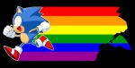  anthro clothing footwear gay_pride gloves hedgehog male mammal open_mouth rainbow_symbol ravnic running shoes solo sonic_(series) sonic_the_hedgehog 