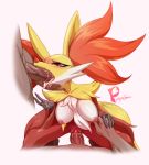  2018 anthro areola breasts delphox drooling faceless_male female fur group group_sex human human_on_anthro interspecies male male/female male_on_anthro mammal masterploxy multicolored_fur nintendo nipple_pinch nipples oral penetration penis pinch pok&eacute;mon pok&eacute;mon_(species) pok&eacute;philia pussy red_eyes red_fur saliva sex threesome tongue tongue_out vaginal vaginal_penetration video_games white_fur yellow_fur 
