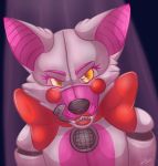  2016 animatronic anthro bow_tie canine digital_media_(artwork) fangs five_nights_at_freddy&#039;s fox funtime_foxy_(fnafsl) hi_res looking_at_viewer machine mammal robot sister_location snout solo tongue tongue_out video_games watermark 