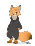  2018 anthro canine clothed clothing disney fox fur male mammal nick_wilde rikuo_(artist) simple_background white_background zootopia りくお 