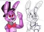  animatronic anthro bonnie_(fnaf) duo five_nights_at_freddy&#039;s lagomorph machine male mammal rabbit robot simple_background toy-bonnie video_games white_background 