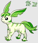  closed_mouth commentary creature deviantart_username english_commentary from_side full_body gooompy green leafy looking_away no_humans pokemon pokemon_(creature) pokemon_gsc_beta profile signature smile 