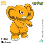  claws creature elephant full_body logo no_humans number pokemon pokemon_(creature) pokemon_rgby_beta red_eyes signature solo standing transparent_background unnamed_elephant_(pokemon_rgby_beta) urbinator17 watermark web_address 