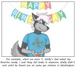  birthday candy canine colrblnd_(artist) comic dog duzt_(artist) english_text food harry_potter hufflepuff malamute male mammal measureup party text walter_moss 