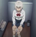  1girl killing_bites screencap short_hair uzaki_hitomi white_hair 