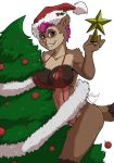  anthro bra breasts christmas christmas_tree clothing female ferret hat holidays lingerie looking_at_viewer mammal mustelid nipples pussy santa_hat smile solo standing translucent transparent_clothing tree underwear yawg 