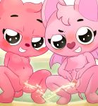  2018 anthro blush clitoris cub digital_media_(artwork) duo female fur hair hi_res looking_at_viewer mammal nipples nude outside peeing playkids polygon5 pussy smile spreading urine vaginal watersports young 