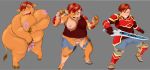  2018 anthro armor big_breasts bovine breast_expansion breasts cattle clenched_teeth clothed clothing female gender_transformation grey_background hair holding_breast human human_to_anthro killpanda male mammal melee_weapon mtf_transformation nipples nude obese open_mouth overweight pussy pussy_juice red_hair sequence short_hair simple_background solo standing surprise sword teats teeth torn_clothing transformation udders weapon weight_gain 