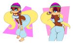  anthro beanie big_butt blonde_hair blue_eyes breasts butt cleavage clothed clothing donkey_kong_(series) ear_piercing female hair hat kong lips looking_at_viewer mammal nintendo nitro piercing primate shirt solo tank_top tiny_kong video_games 