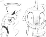  2015 5:4 blush duo english_text equine feathered_wings feathers female feral friendship_is_magic horn mammal monochrome my_little_pony princess_luna_(mlp) silfoe text twilight_sparkle_(mlp) unicorn winged_unicorn wings 