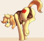  anus backsack balls blush braeburn_(mlp) butt cutie_mark dock dripponi earth_pony equine equinox feral friendship_is_magic half-closed_eyes hi_res horse looking_back male mammal my_little_pony pony presenting presenting_hindquarters simple_background smile solo underhoof white_background 