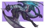  2017 anthro blackshaya claws collar dragon erection male nude penis presenting scalie solo spread_legs spreading wings 