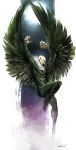  abs artist_name bald bodysuit feathered_wings fur_trim highres male_focus marvel naratani solo teeth vulture_(marvel) white_background wings 