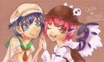  animal_ears black_hair hands_together hat highres jakkun looking_at_viewer multiple_girls murasa_minamitsu mystia_lorelei pink_hair sailor_collar sailor_hat smile touhou wings 