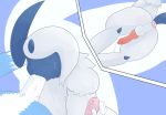  2018 absol anal anal_penetration anthro_penetrating_feral anus balls blue_fur butt claws crying cum cum_in_mouth cum_inside cumshot dildo duo ejaculation erection feral forced fur humanoid_penis ifgirl knot male male/male nintendo oral orgasm penetration penis pok&eacute;mon pok&eacute;mon_(species) rape rear_view red_eyes sex_toy tears video_games white_fur 