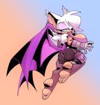  bat big_breasts bigdad breasts butt butt_shot female hair hair_over_eye looking_at_viewer looking_back mammal rouge_the_bat solo sonic_(series) stirrup_stockings toes wings 