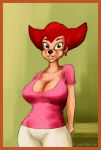  big_breasts breasts canine clothing disney female goof_troop happy mammal mature_female naughty_face peg_pete seductive smile solo vylfgor 