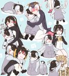  animal_ears bare_shoulders black_hair blonde_hair blood blush bow bowtie cat_ears cat_tail child comic commentary eating elbow_gloves emperor_penguin emperor_penguin_(kemono_friends) eyebrows_visible_through_hair food gentoo_penguin_(kemono_friends) glasses gloves hair_over_one_eye headphones hood hoodie hug hug_from_behind humboldt_penguin_(kemono_friends) japari_bun kemono_friends long_hair long_sleeves margay_(kemono_friends) margay_print microphone multicolored_hair multiple_girls music musical_note nose_blush nosebleed orange_hair penguin_tail purple_hair rockhopper_penguin_(kemono_friends) royal_penguin_(kemono_friends) seto_(harunadragon) short_hair singing skirt sleeping speech_bubble tail thighhighs translated twintails vest wavy_mouth white_hair younger 