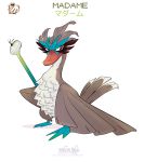  brown_eyes character_name commentary creature english_commentary holding_scepter louminosus madame_(pokemon_gsc_beta) no_humans pokemon pokemon_(creature) pokemon_gsc_beta simple_background solo standing white_background 