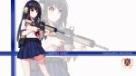  absurdres allenes assault_rifle belt black_hair blue_eyes gun headset highres holding holding_gun holding_weapon long_hair m4_carbine original pleated_skirt rifle school_uniform serafuku skirt solo thighhighs wallpaper weapon white_legwear 