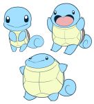  black_eyes closed_mouth creature gen_1_pokemon heart-shaped_mouth looking_at_viewer mary_cagle no_humans open_mouth pokemon pokemon_(creature) simple_background smile squirtle white_background 