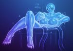  alien bathing big_breasts breasts claws dark_samus english_text feet female humanoid humanoid_feet looking_at_viewer mammal mark_patten metroid metroid_(species) nintendo not_furry partially_submerged sketch solo text third_eye toe_claws video_games 