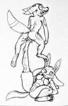  2018 anthro ballbusting balls barefoot breasts butt cock_and_ball_torture duo eeveelution female fur kick lucario male male/female monochrome nintendo nipples nude pain pok&eacute;mon pok&eacute;mon_(species) umbreon victorz video_games 