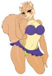  2018 alpha_channel anthro bare_shoulders blush breasts buckteeth cleavage clothed clothing female hi_res looking_at_viewer mammal midriff miniskirt navel nickelodeon nightmarebearpuff panties rodent sandy_cheeks signature simple_background skirt smile solo spongebob_squarepants squirrel strapless teeth transparent_background underwear 
