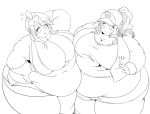  2girls blush breasts cleavage fat fuuro_(pokemon) huge_breasts kurokaze_no_sora multiple_girls obese pokemon pokemon_(game) pokemon_bw smile touko_(pokemon) 