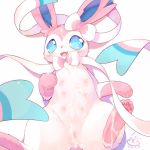  blush cotora_omiduki cum cum_on_face cum_on_pussy cute eeveelution female feral lying messy multi_nipple nintendo nipples nude on_back open_mouth open_smile pawpads paws pok&eacute;mon pok&eacute;mon_(species) pussy simple_background smile solo sylveon video_games 