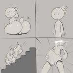  balls big_butt butt comic erection falling huge_butt humor not_furry puwa smile sqoon 