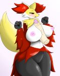  anthro big_breasts big_penis breasts canine delphox disembodied_penis duo erection female female_focus hi_res humanoid_penis male male/female mammal nintendo nipples open_mouth penis pok&eacute;mon pok&eacute;mon_(species) pussy sex simple_background solo_focus titfuck tongue tongue_out tonytoran video_games 