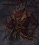  2018 5_fingers anthro black_fur black_nose clothed clothing detailed_background digital_media_(artwork) feline fur male mammal raventenebris yellow_eyes 