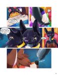  ! ... 2018 ? anthro anubian_jackal balls black_balls black_penis blush brown_hair canine collar comic dialogue digital_drawing_(artwork) digital_media_(artwork) dildo dipstick_tail dog duo english_text fox fur green_eyes hair hi_res jackal liam_(tempestus_vulpis) male male/male mammal markings multicolored_fur multicolored_tail nude open_mouth oral orange_fur penis purple_eyes purple_nose rubber sex_toy shiny simple_background sitting sound_effects speech_bubble tempestus_vulpis text vein 