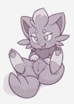  2018 anus female kekitopu nintendo pok&eacute;mon pok&eacute;mon_(species) presenting presenting_pussy pussy simple_background solo spread_legs spreading video_games white_background zorua 