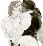  2boys bara blindfolded kiss male_focus mccree_(overwatch) multiple_boys muscle overwatch reaper_(overwatch) yaoi 
